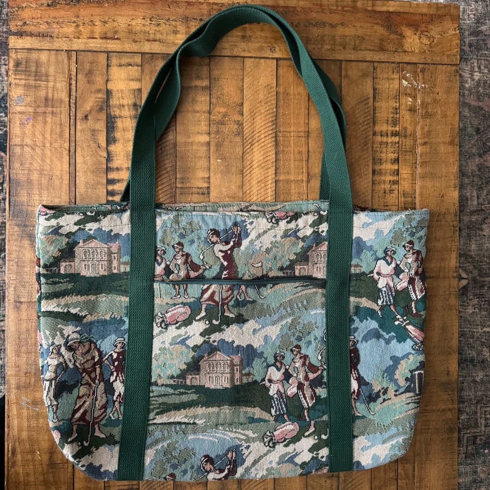 Vintage XL Weekender Golf Tapestry Tote